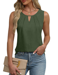 Giordana | Women's Sleeveless Elegant Top in Olive Green