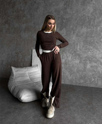 Giovanna | Women's Two-Piece Set in Brown