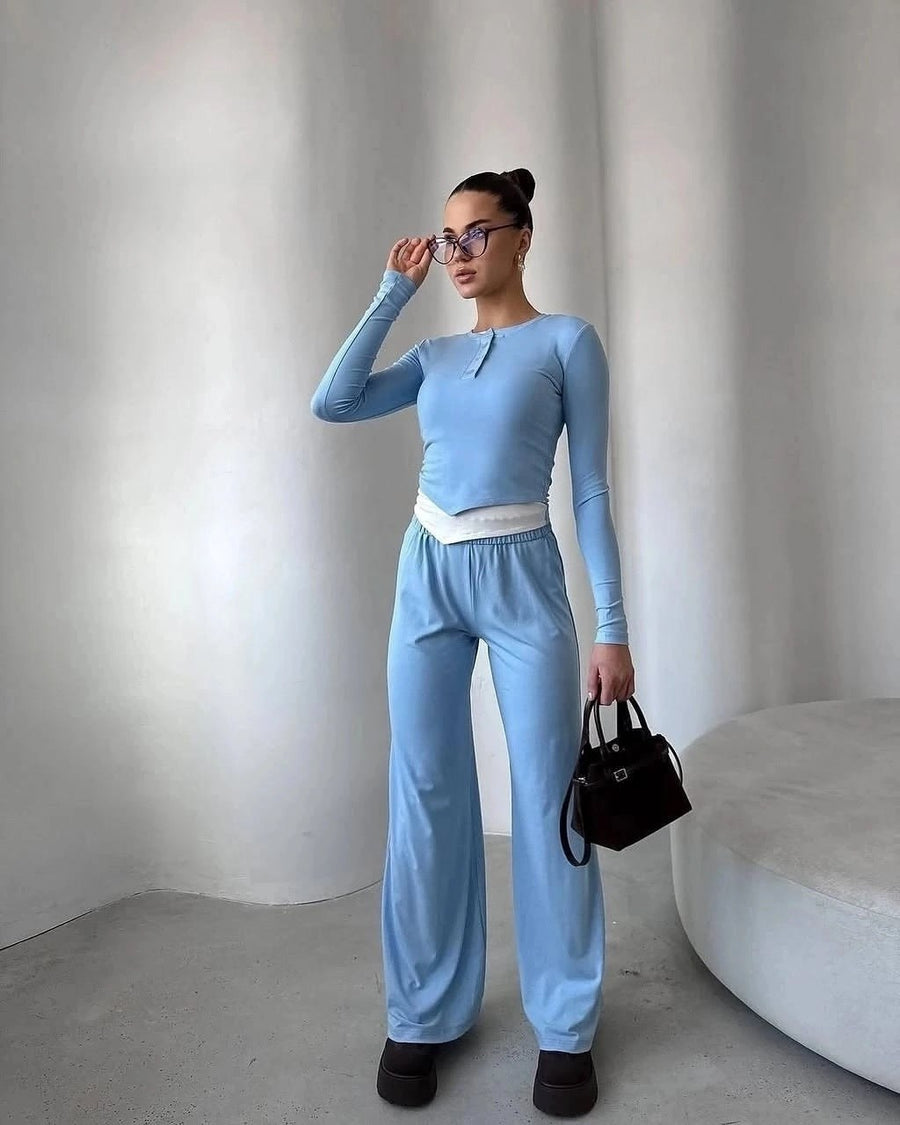 Giovanna | Women's Two-Piece Set in Sky Blue