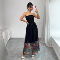 Gisela | Women's Floral Maxi Dress in Black