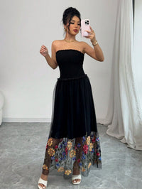 Gisela | Women's Floral Maxi Dress in Black