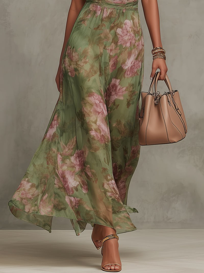 Giuliana | Women's Halter Green Maxi Dress