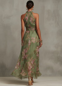 Giuliana | Women's Halter Green Maxi Dress