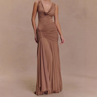 Gladys | Women's Bodycon Elegant Maxi Dress in Brown