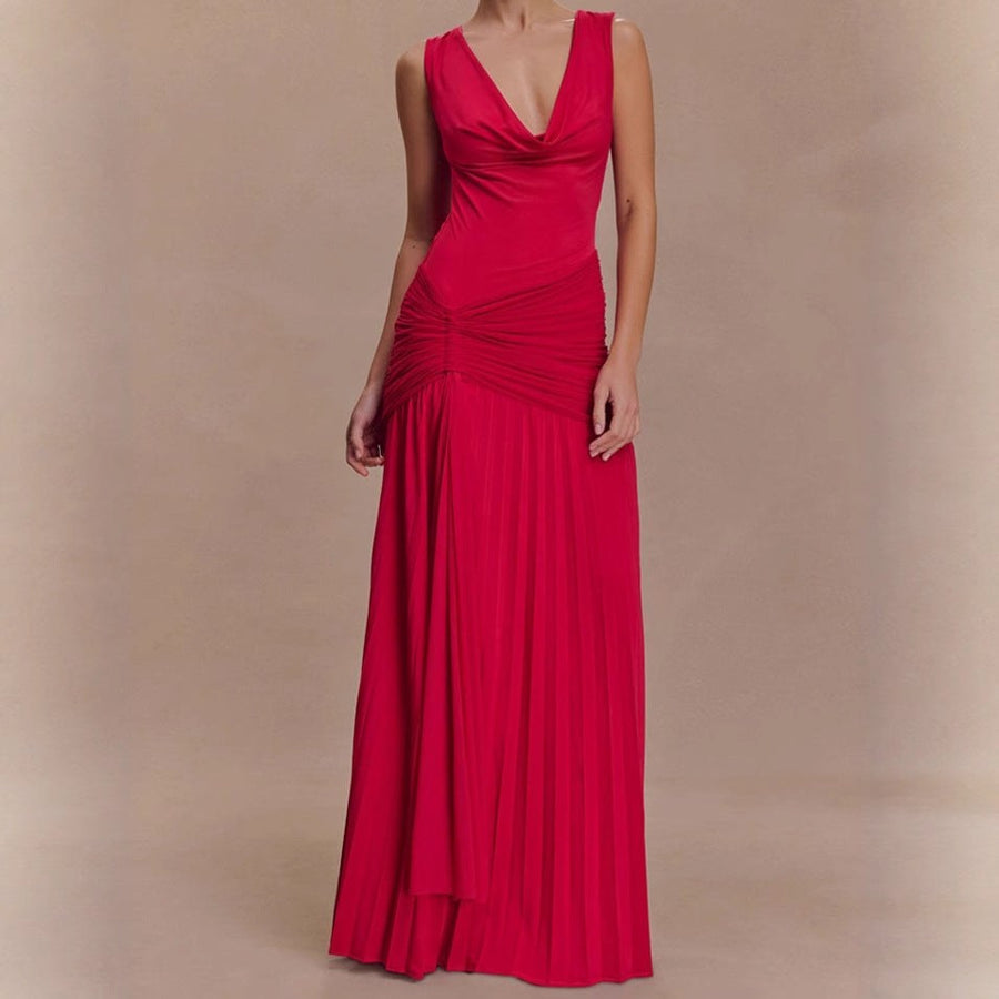 Gladys | Women's Bodycon Elegant Maxi Dress in Magenta