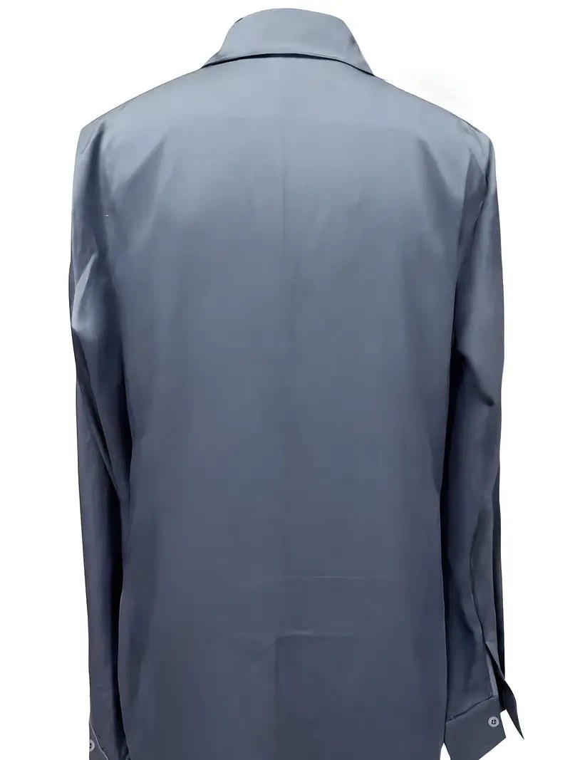 Glenda | Women's Long Sleeve Collared V-Neck Blouse