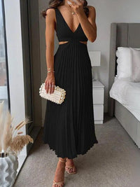 Glenda | Women's V-Neck Elegant Maxi Dress in Black