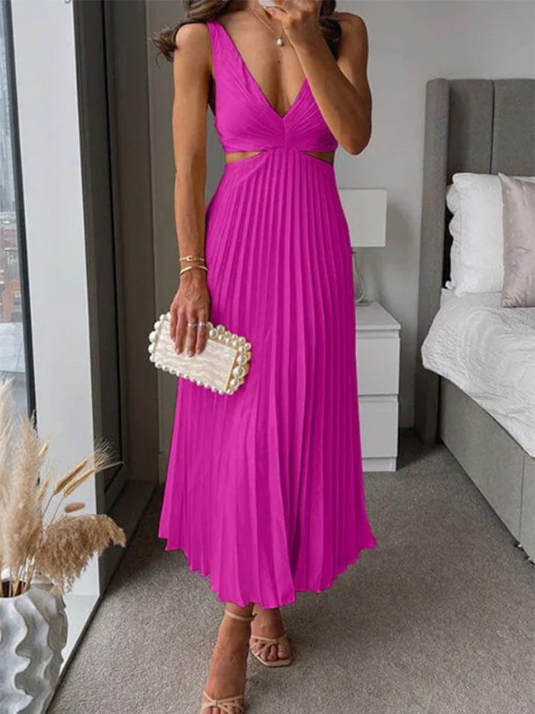 Glenda | Women's V-Neck Elegant Maxi Dress in Purple