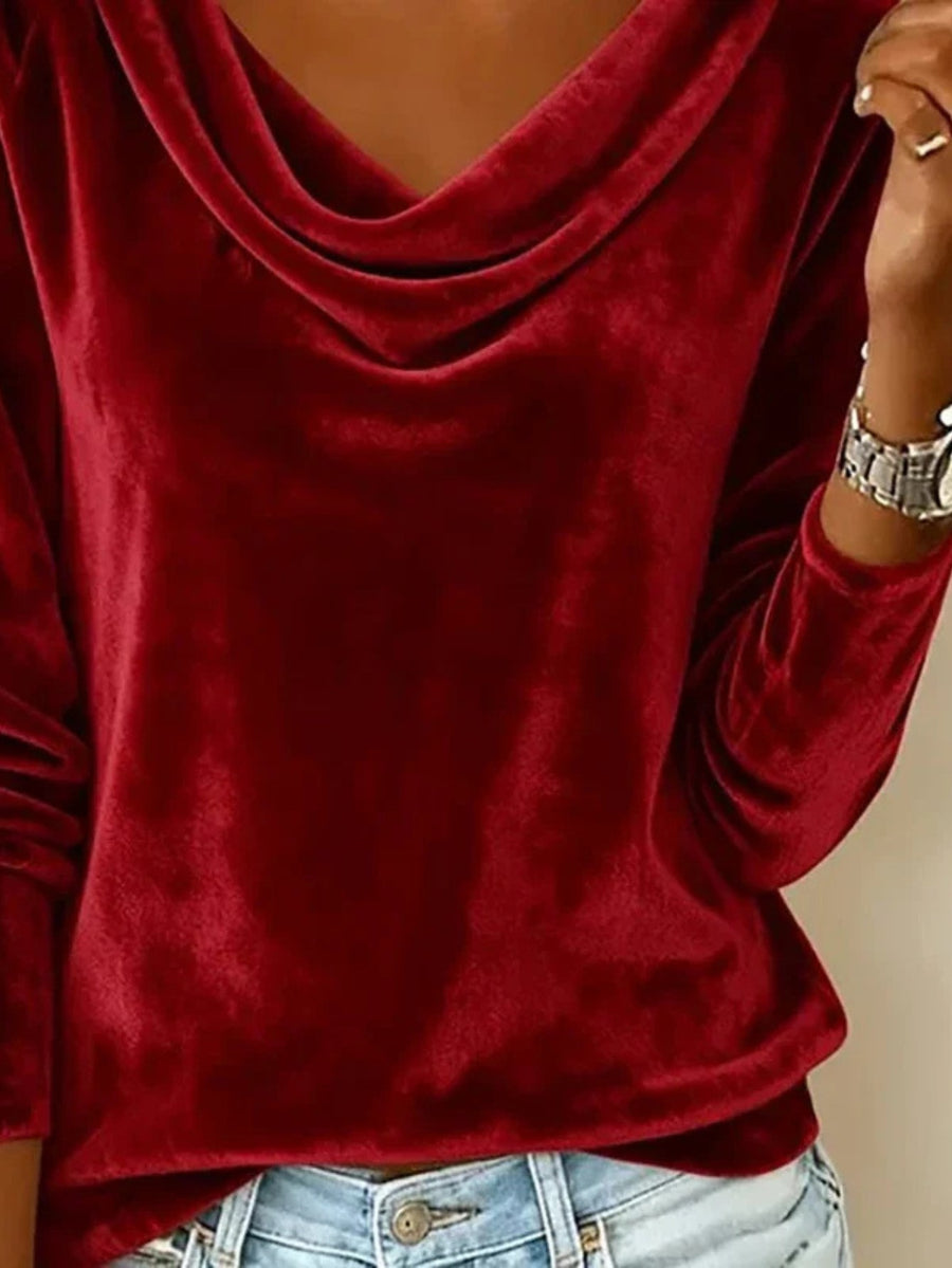 Gloria | Women's Long Sleeve Drape Neck Blouse