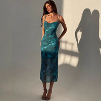 Gloria | Women's Flowing Elegant Midi Dress in Peacock Green