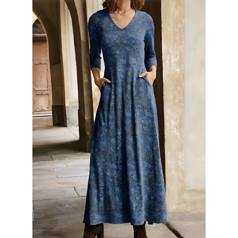 Glorianna | Women's Pockets Maxi Dress in Blue