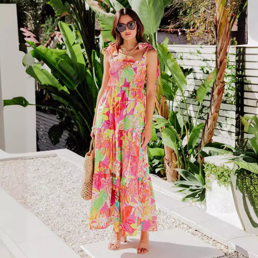 Glorianna | Women's Floral Maxi Dress in Red
