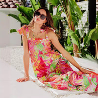 Glorianna | Women's Floral Maxi Dress in Red