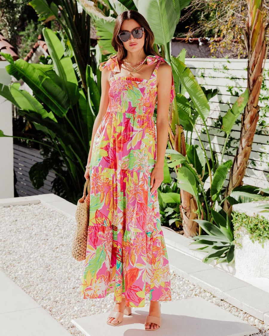 Glorianna | Women's Floral Maxi Dress in Red