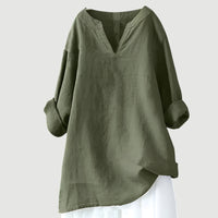 Godiva | Women's Long Sleeve V-Neck Blouse in Green