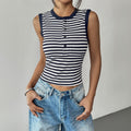 Golnar | Women's Sleeveless Striped Shirt