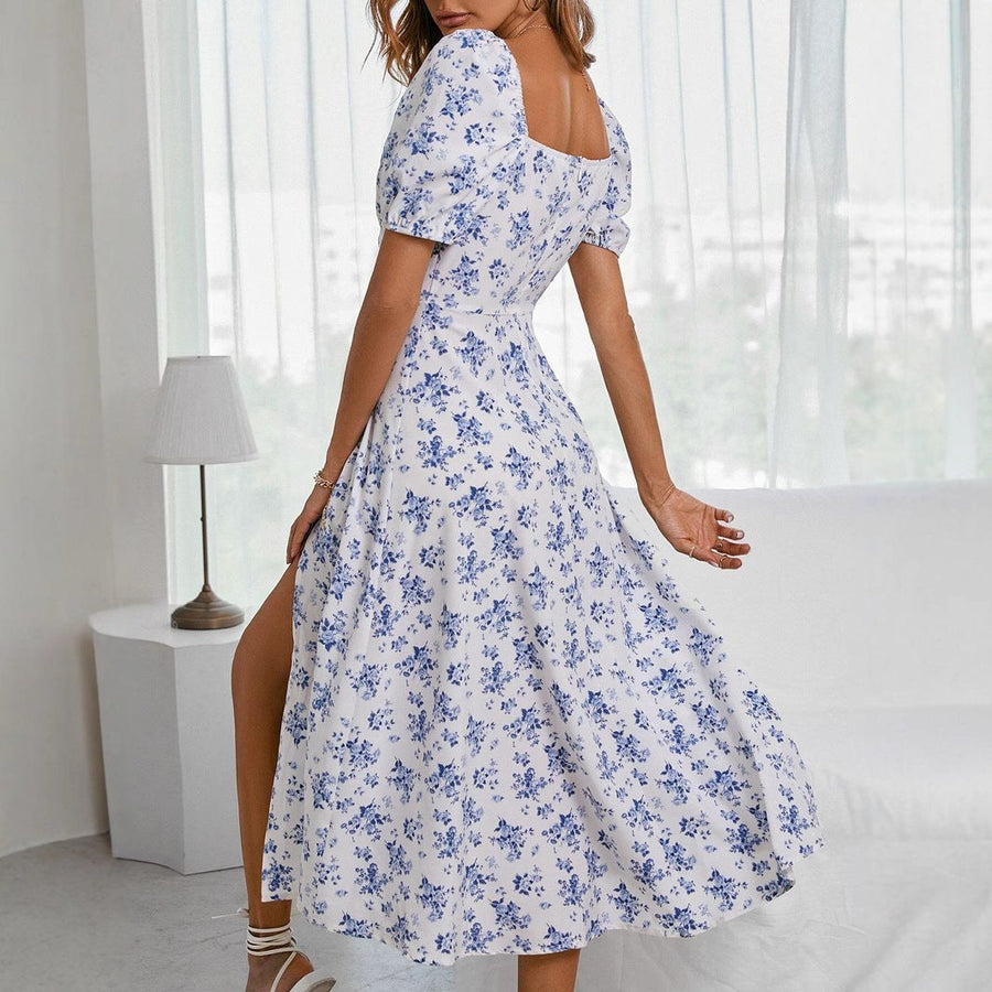 Grace | Women's Ruffle Detail Maxi Dress in Sky Blue