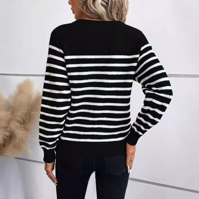 Gracie | Women's Crew Neck Button Detail Sweater