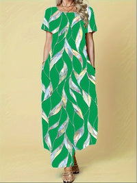 Gracieuse | Women's Pockets Elegant Maxi Dress in Green