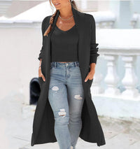 Granuaile | Women's V-Neck Knit Elegant Cardigan in Black