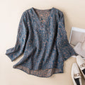 Gudrun | Women's Patterned V-Neck Blouse