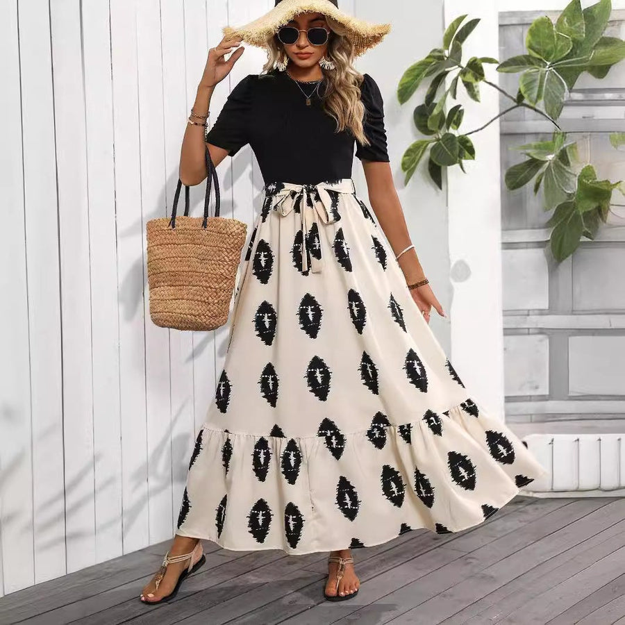 Guendolen | Women's Puff Sleeve Fashionable Maxi Dress in Black
