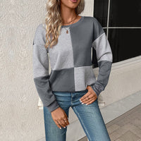 Guinevere | Women's Color Block Fashionable Sweatshirt in Dark Gray