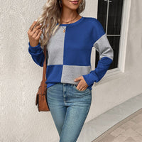 Guinevere | Women's Color Block Fashionable Sweatshirt in Misty Blue