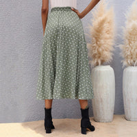 Gustava | Women's Asymmetric Slit Elegant Maxi Skirt in Light Green