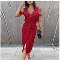 Gwenaelle | Women's V-Neck Elegant Chic Dress