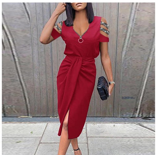 Gwenaelle | Women's V-Neck Elegant Chic Dress