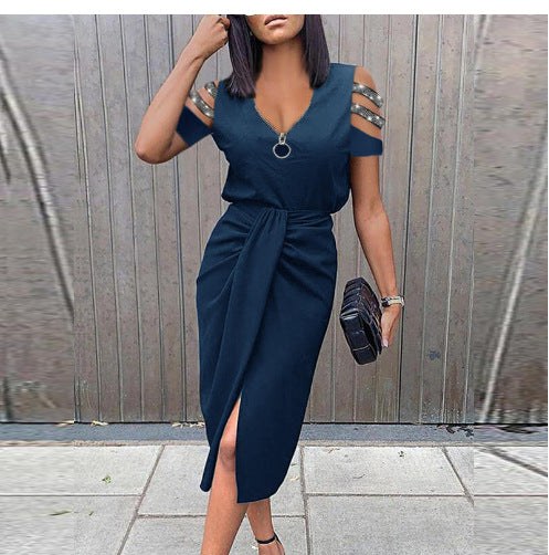 Gwenaelle | Women's V-Neck Elegant Chic Dress