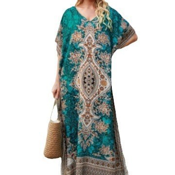 Gwenaelle | Women's V-Neck Floral Elegant Maxi Dress