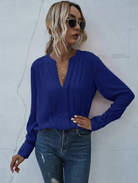 Gwendolen | Women's Pleated V-Neck Blouse