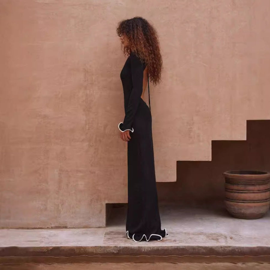 Gwyneth | Women's Elegant Summer Dress in Black