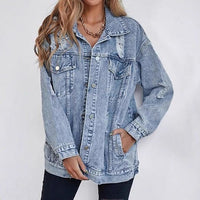 Halima | Women's Oversized Denim Jacket in Light Blue