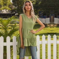 Haralda | Women's Asymmetric Voluminous Top in Green