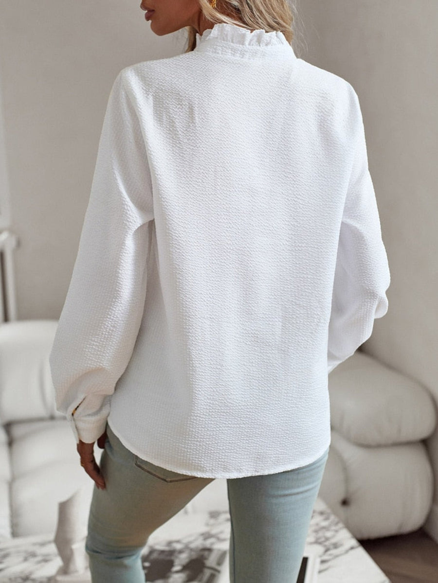 Harriet | Women's Ruffle Front Button Blouse