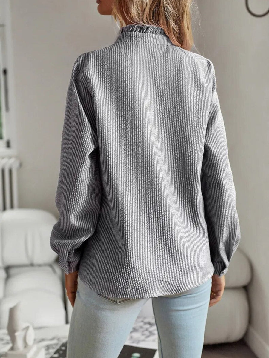 Harriet | Women's Ruffle Front Button Blouse