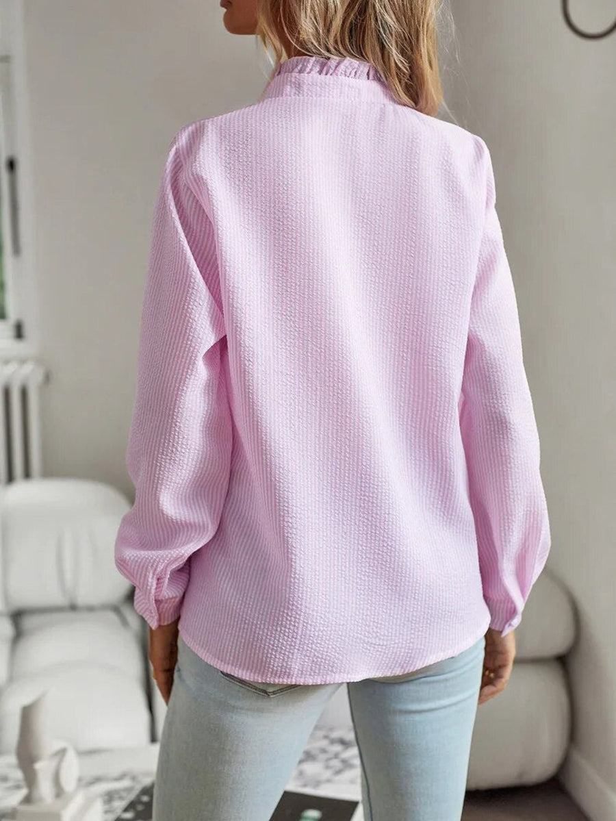 Harriet | Women's Ruffle Front Button Blouse