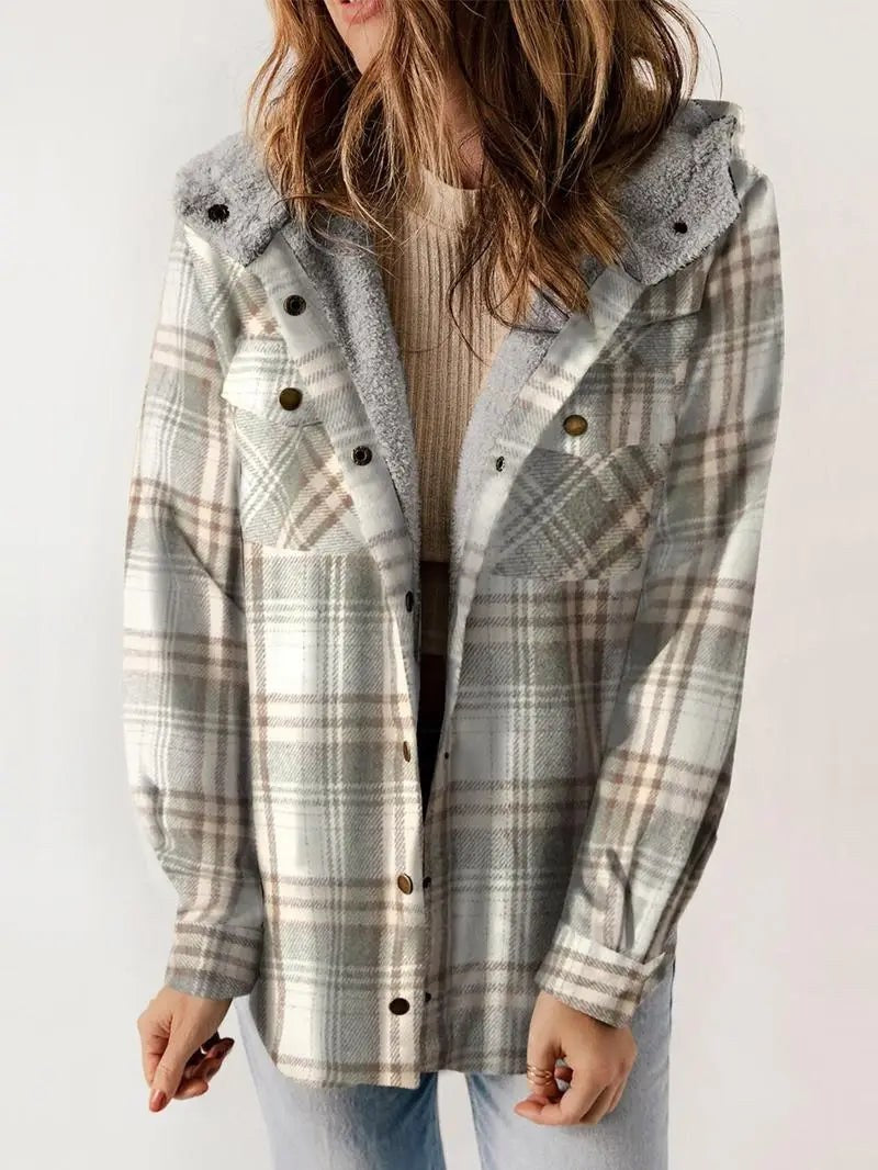 Harriette | Women's Centered Button-front Opening Jacket in Gray
