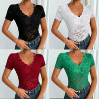 Hattie | Women's V-Neck Lace Elegant Top