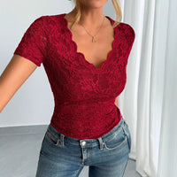 Hattie | Women's V-Neck Lace Elegant Top