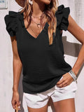Hedda | Women's Ruffle Sleeve V-Neck Blouse