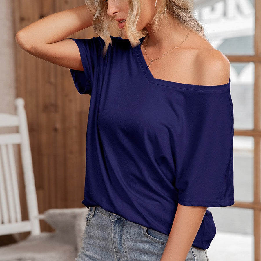 Hedvig | Women's Asymmetric Oversized T-Shirt in Royal Blue