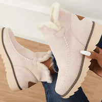 Heidi | Women's Faux-Fur Lined Warm Winter Ankle Boots in Beige