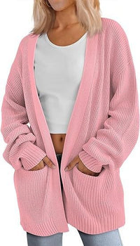 Heidi | Women's Pockets Knit Cardigan in Pink