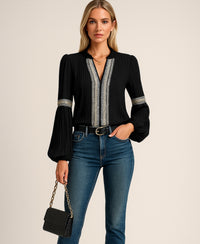 Helena | Women's Ruffled V-Neck Blouse