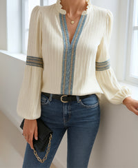 Helena | Women's Ruffled V-Neck Blouse