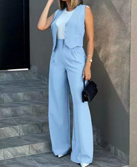 Helena | Women's Elegant Modern Two-Piece Set in Sky Blue